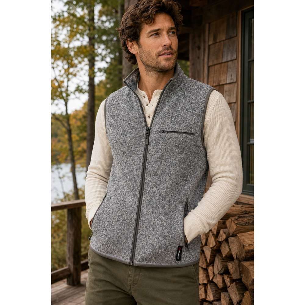 J.Crew Nordic Polartec Sweater Fleece Full Zip Vest Heather Gray AD167 S